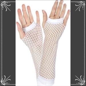 Fishnet Fingerless Arm Warmers Costume Goth Emo Party Festival Club